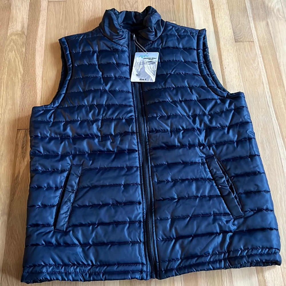 Blue puffer vest